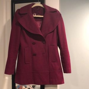 Pink guess jacket. Fitted and flared so cute!